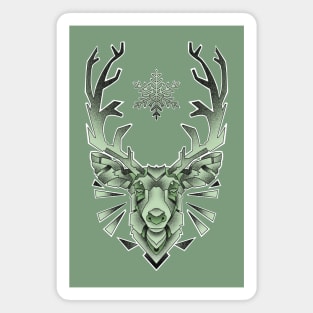 green geometric reindeer Magnet